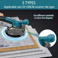JUDANNA Elektromos Csemperezőgép Makita 18V Akkumulátorhoz - 5 Sebességű Csempevibrátoros Burkoló 80kg Teherbírással, 39" Csempékhez 6