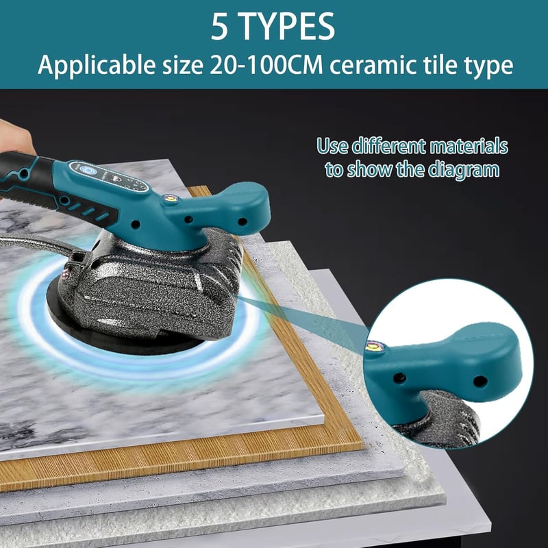 JUDANNA Elektromos Csemperezőgép Makita 18V Akkumulátorhoz - 5 Sebességű Csempevibrátoros Burkoló 80kg Teherbírással, 39" Csempékhez