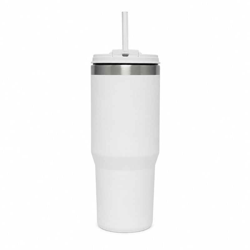 Stanley IceFlow Flip Straw Tumbler 0,89 L termosz kulacs szívószállal, fehér (Frost) - használt állapot
