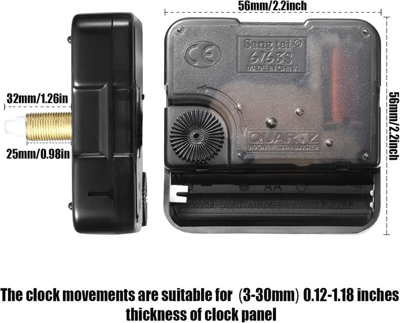 Hicarer Óraszerkezet Készlet - Nagy Nyomatékú Kvarc Óramű 5 Pár Mutatóval, 32mm Hosszú Hullámú Mechanizmus, Óraalkatrész Csere és DIY Javítá