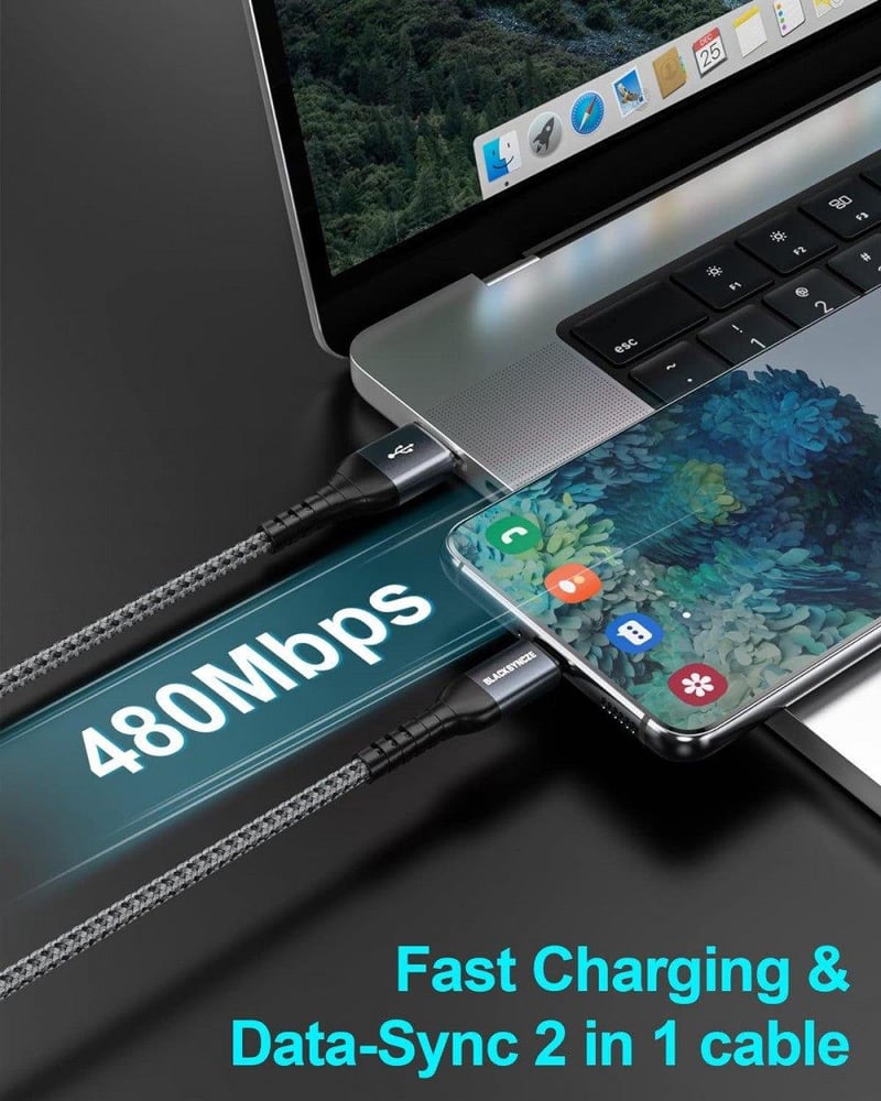 Samsung Galaxy USB-C gyorstöltő kábel, 3.1A, 2db szürke