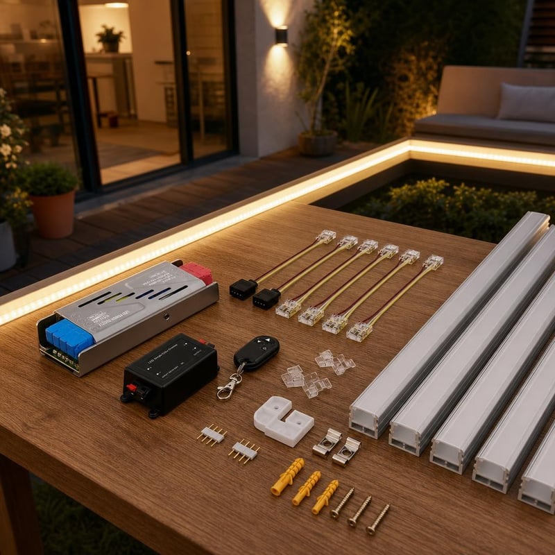 LED set za rasvjetu: 12V 150W napajanje + 4-pinski konektori + 6×1m alu profili + RF dimmer