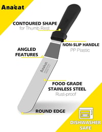 Anaeat 15 cm-es profi szögletes tortalapát - vastag cukormáz kenő spatula 5