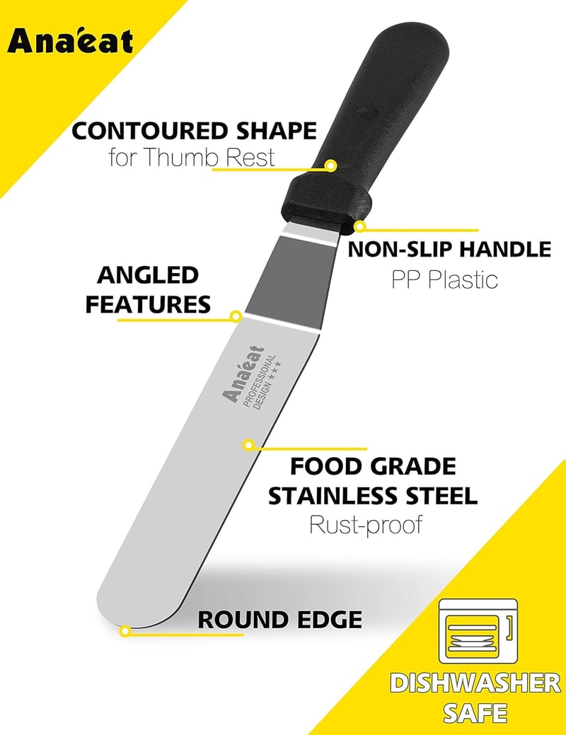 Anaeat 15 cm-es profi szögletes tortalapát - vastag cukormáz kenő spatula