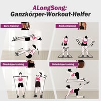 ALongSong Pilates rúd ellenállásos szalagokkal 180-360 LBS fitnesz készlet 8