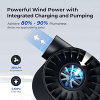 Hordozható Elektromos Légpumpa 5 Fejjel - 3800mAh Akkus, Fekete (Újracsomagolt) 4