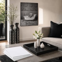 Set Decorativ Monocrom: 2 vaze podea + tablou alb-negru + tavă neagră + 5 plăci spumă A4 1
