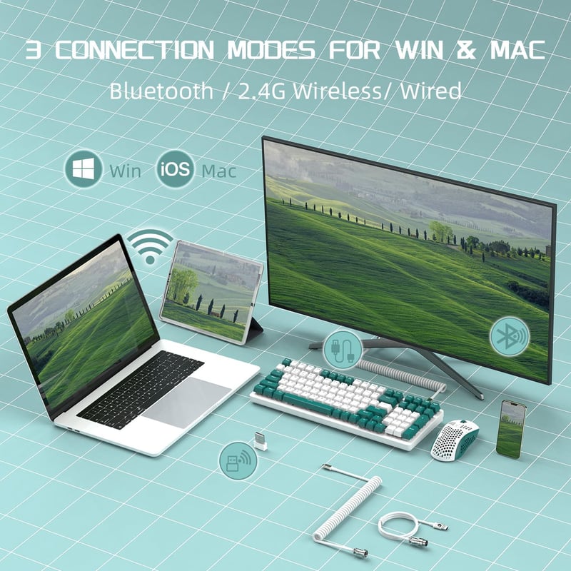 MAMBASNAKE K6 Pro Mechanikus Gaming Billentyűzet - 96% Méret, 3 Csatlakozási Mód, Hot Swap, 4000 mAh, RGB Háttérvilágítás, Spirál USB-C Kábe
