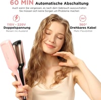 PARWIN PRO BEAUTY Sellő Hullám Hajvasaló - 32 mm Dupla Henger, 4 Hőfokozat, Rózsaszín, Minden Hajtípushoz, Ionos Technológia 7