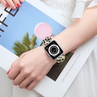 Apple Watch szíj - Fekete leopárd mintás, elasztikus, S méret (Ultra/1-7/SE) 4