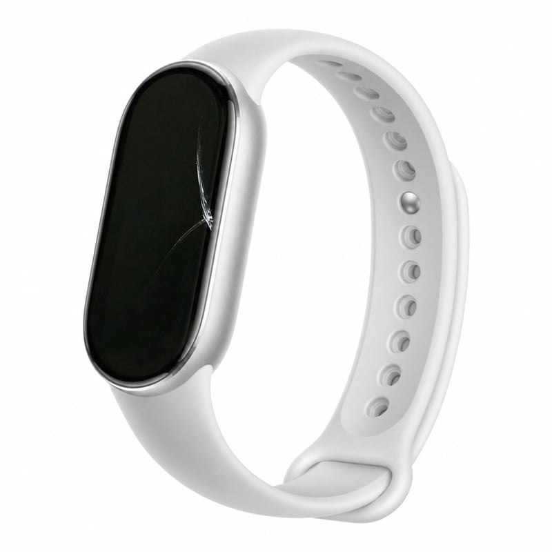 Inteligentný náramok Xiaomi Smart Band 10 strieborný - 1,72" AMOLED displej, 21-dňová výdrž — chybný, čiastočne funkčný: prasknutý displej (stav: pozri 2. obrázok)
