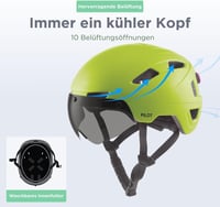 GOOFF Pilot XL méret S-Pedelec Bukósisak - NTA 8776 Tanúsított Védelem 45 km/h-ig - E-Bike Sisak Állítható Napellenzővel és LED Világítással  6