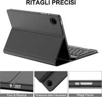 JADEMALL Bluetooth Billentyűzet Samsung Galaxy Tab A9 Plus Tablethez - Levehető Mágneses Tok 11" Készülékhez, QWERTZ Kiosztás, Ceruzatartóva 5