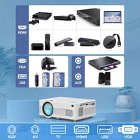 AKATUO Mini WiFi Projektor Full HD 1080P, 9000L Hordozható Házimozi Vetítő Okostelefonhoz, TV Stickhez és Laptophoz, VGA Csatlakozással 4