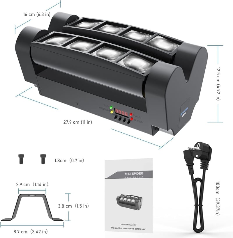 BETOPPER Mozgófejes RGBW LED Diszkófény DMX512 Vezérléssel