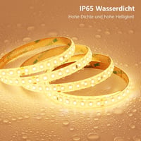 BENLUN 48V LED Szalag 20m - 3000K Meleg Fehér IP65 Vízálló Kültéri-Beltéri Világítás, 150W Öntapadós Vágható Szalag Tápegységgel, 15000lm 2
