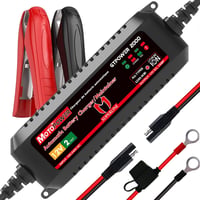 MOTOPOWER MP00207A 12V 2A Akkumulátor Töltő SAE Gyorscsatlakozóval - Autó, Motor Akkutöltő Krokodilcsipesszel és Gyűrűs Csatlakozóval 1