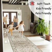 Cekene Boho Futószőnyeg 80x300 cm - Mosható, Csúszásmentes Hosszú Szőnyeg Konyhába, Előszobába, Hálóba - Vintage Mintás Poliészter Szőnyeg 2
