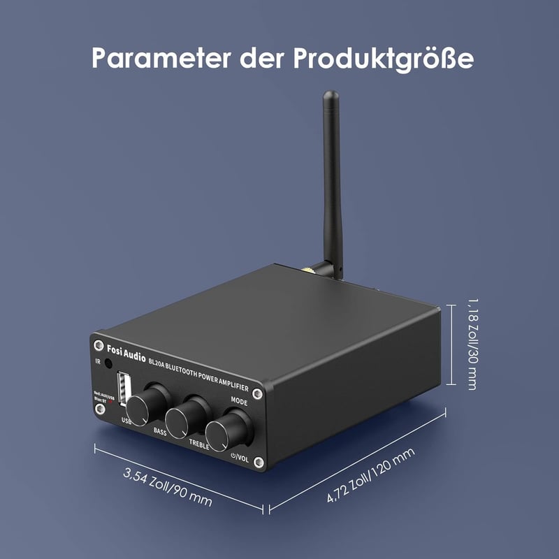 Fosi Audio BL20 Bluetooth 5.0 Mini Hi-Fi Erősítő 100W, Távirányítóval