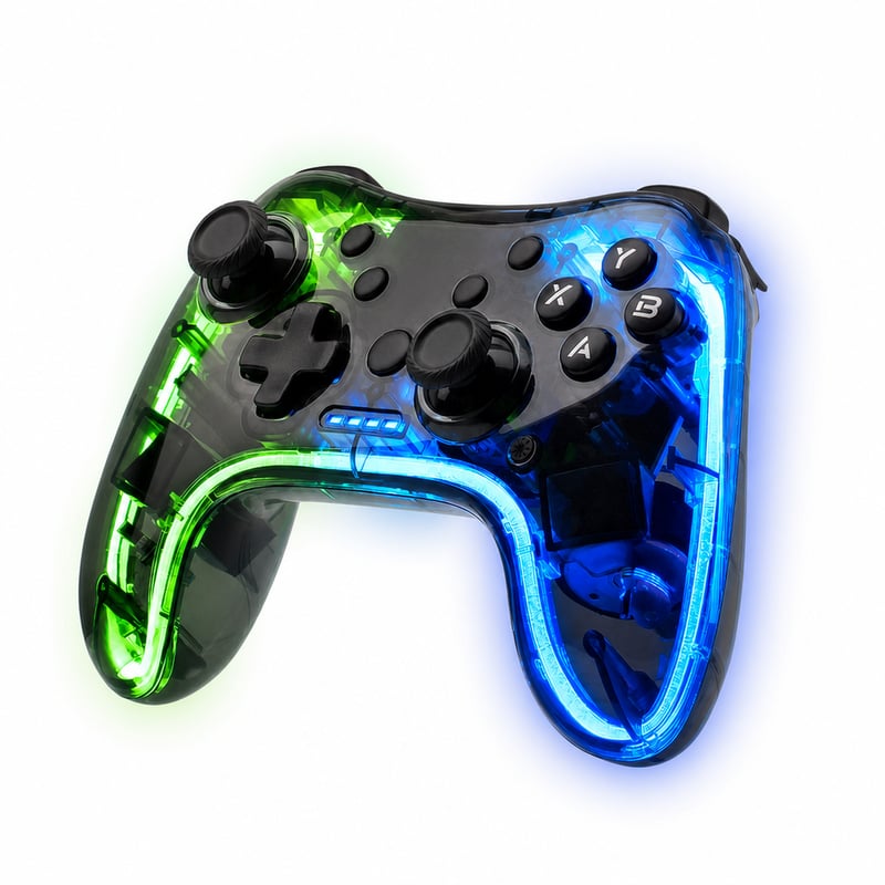Profesionálny priehľadný RGB gamepad Mars Gaming MGPC, duálna haptika — Produkt bez originálneho balenia (stav: pozri 2. obrázok)