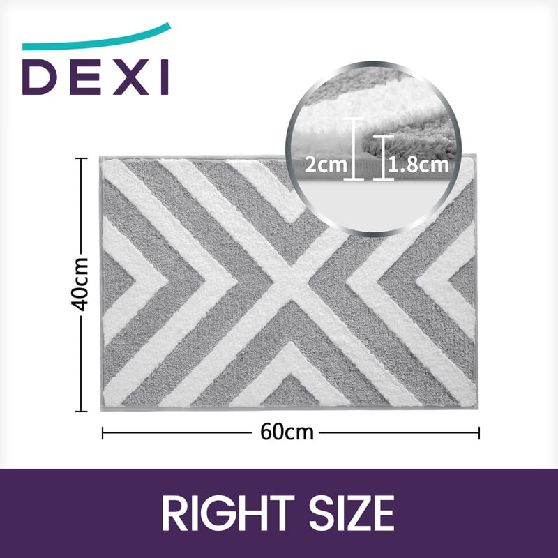 DEXI sötétszürke csúszásmentes fürdőszobaszőnyeg 50x80 cm, extra puha