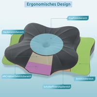 DONAMA Memory Foam Ergonomikus Nyakpárna - Oldal, Hát és Hason Alvóknak, Légáteresztő Huzattal, 2 Magassági Szinttel, Sötétszürke 2