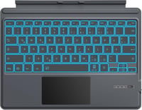 MoKo Német Bluetooth Billentyűzet Microsoft Surface Pro 7/6/5/4/3 Készülékekhez - QWERTZ Kiosztás, Érintőpad, 7 Színű Háttérvilágítás, Újrat 1