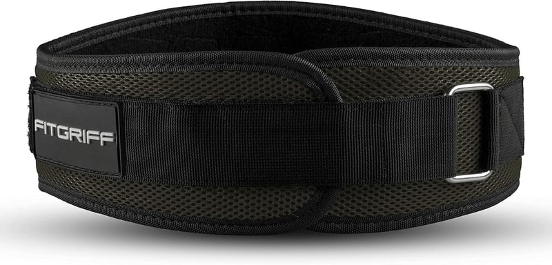 FITGRIFF Súlyemelő öv - Edzőöv testépítéshez, erőemeléshez, CrossFithez (Army Green, XS)