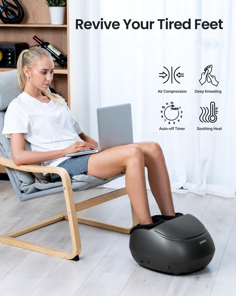 Renpho elektromos lábmasszírozó shiatsu masszázzsal és infravörös hővel