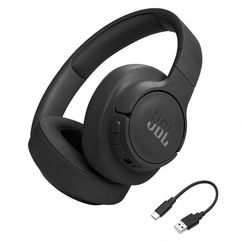 Căști Bluetooth JBL Tune 770 NC cu anulare adaptivă a zgomotului — defecte, pentru piese: casca stângă nu se aude (stare: vezi a doua fotografie)