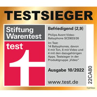 Philips Avent SCD833/26 Bébiőr Kamerával - Éjjellátó, 2,7" Színes Kijelző, 10 Órás Akkumulátor, Eco Mód, FHSS Technológia, Fehér 8