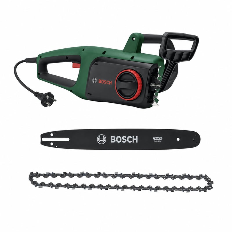 Električna lančana pila Bosch UniversalChain 35, 1800 W, duljina reza 35 cm, brzina lanca 12 m/s — bez štitnika lanca (stanje: vidi 2. sliku)