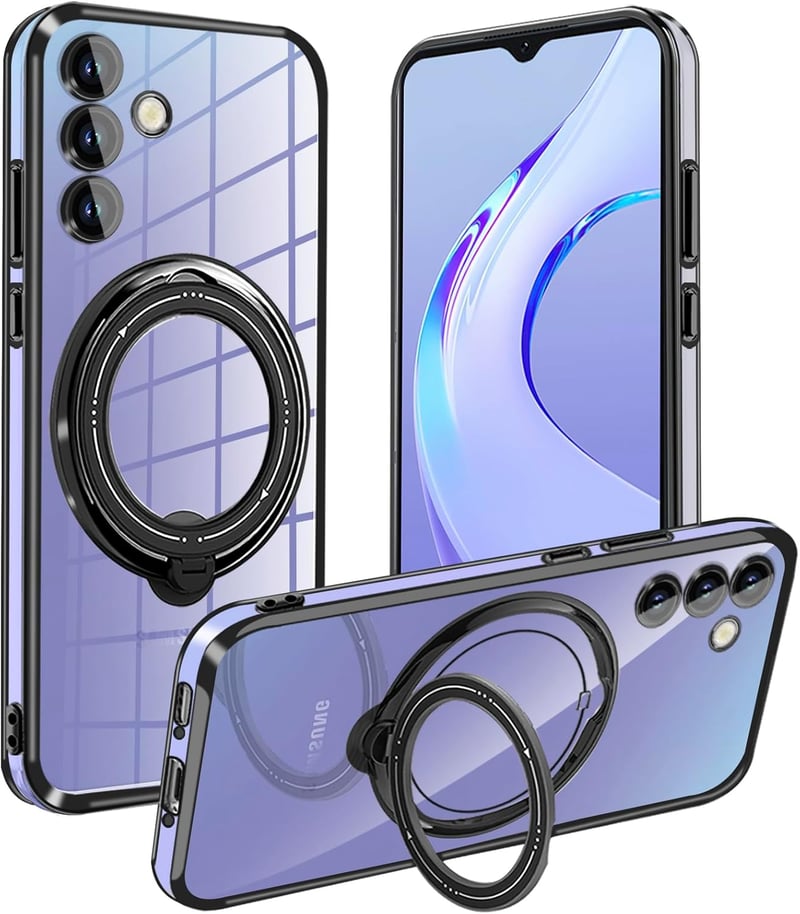 Samsung Galaxy A34 5G Átlátszó Mágneses Állványos Tok - Vékony, Ütésálló Szilikon Védőtok