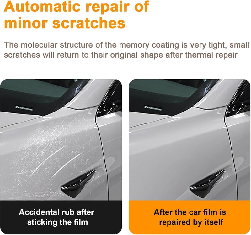 Folie TPU FDAIUN pentru protecție bară de protecție și faruri Tesla Model 3 - Folie transparentă de protecție caroserie pentru modelele 2020-2023, rezistentă la zgârieturi, rezistentă la UV