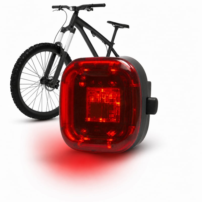 Fischer Square set svjetala za bicikl – 90 lm, 40/20 luxa, USB punjenje, IP44 — samo je crveno svjetlo u dobrom stanju (stanje: vidi 2. sliku)