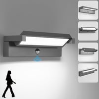 KUKAK 36W LED Kültéri Fali Lámpa Mozgásérzékelővel - 350° Forgatható Panel, IP65 Vízálló, 6500K Hideg Fehér, Kert, Terasz, Bejárat Világítás 1