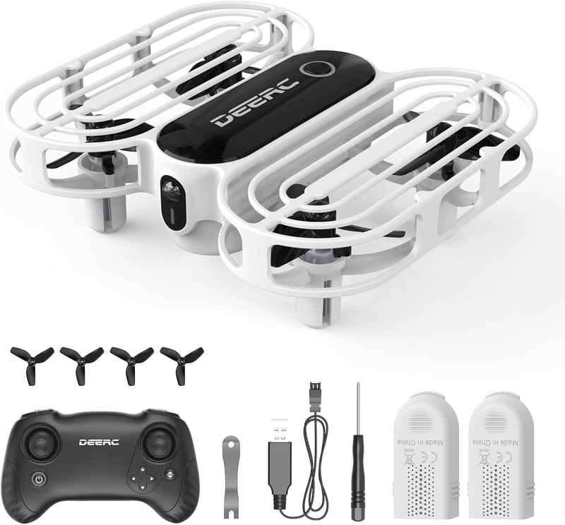 DEERC D11 Mini Drón Gyerekeknek, 2 Akkumulátorral, Dobással Indítható, Propellervédelemmel, 3D Flip, Magasságtartás, 3 Sebességfokozat, RC Q