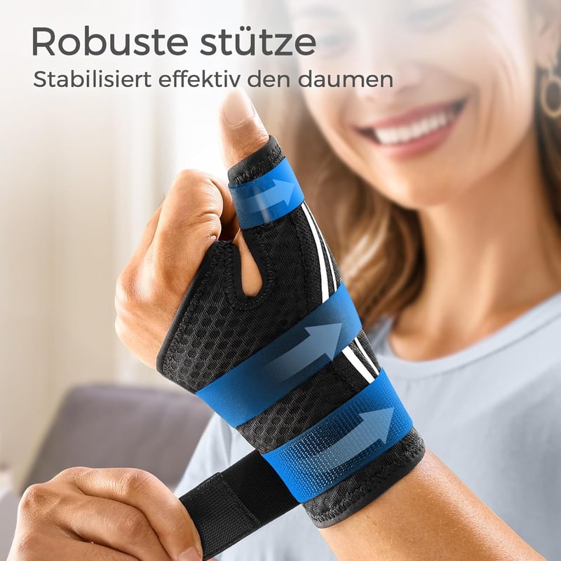 FREETOO Ergonomikus Hüvelykujj Rögzítő - Légáteresztő Ortézis Ízületi Gyulladásra, Ínhüvelygyulladásra - Férfi és Női Kéztámasz XS Méretben