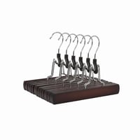 Amazon Basics Fa Nadrágakasztó Cseresznyepiros 25x16,5 cm Csipeszes Ruhakampó Szett 6 db (10-es csomag töredéke) 1