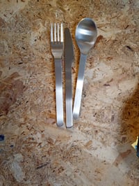 Set de tacâmuri Mepal Ellipse din 3 piese pentru călătorii - Cuțit, furculiță și lingură - Oțel inoxidabil — fără etui (stare: vezi a 2-a imagine) 2