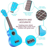 Everjoys Szoprán Ukulele Készlet - 21 Hüvelykes Fekete Hawaii Gitár Kezdőknek 2