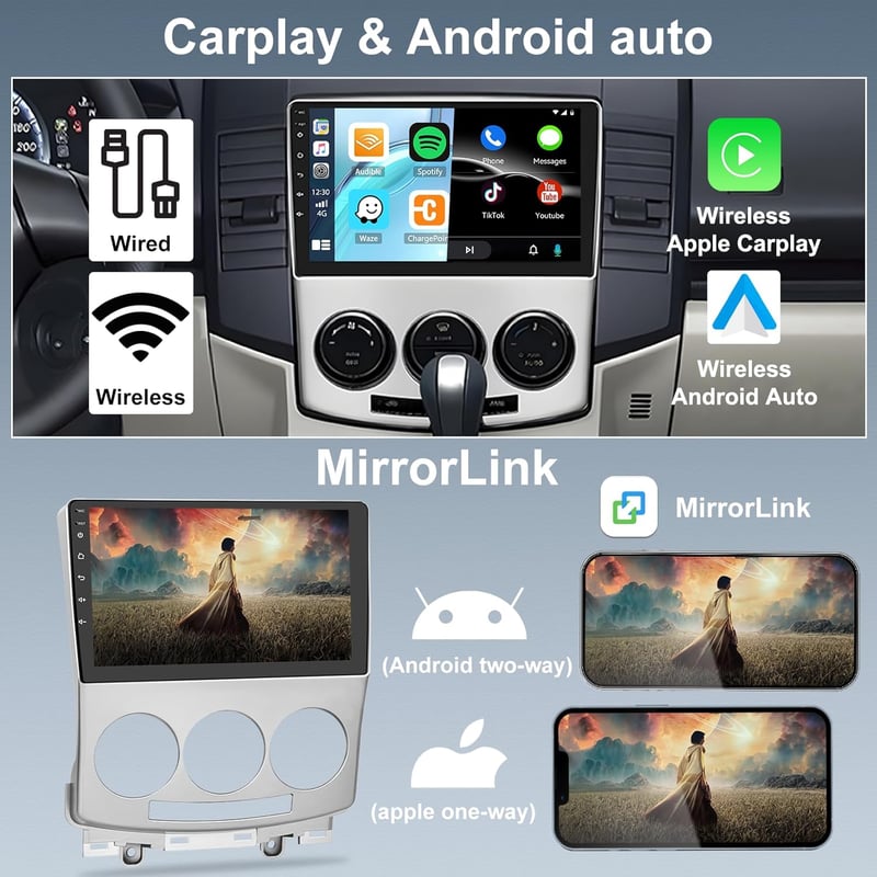 Mazda 5 Android 13 autórádió 9" érintőképernyővel, CarPlay, GPS, 2G+64G (2007-2010)
