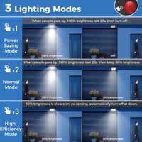 Peasur 348 LED-es Napelemes Kültéri Lámpa Mozgásérzékelővel - IP65 Vízálló, 3 Üzemmód, 5m Kábel, Hideg Fehér Fény, Falra Szerelhető 5