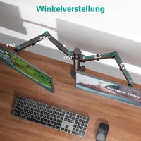 WALI Kettős Monitortartó Állvány - Állítható, 27"-ig, 10kg Teherbírás, 360° Forgatható, Dönthető, Asztali Rögzítés, Fekete (WL-M002) 4