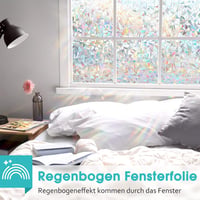 DOWELL Öntapadós Szivárvány Ablakfólia 90x300cm - Fényáteresztő Üvegmatrica Napfénytörő Hatással 2