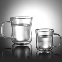 ecooe Dupla falú üveg eszpresszó csészék 120ml, hőálló fogantyúval, 2 db 5