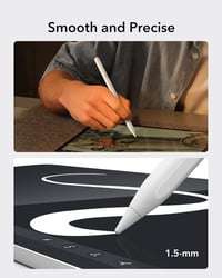 ESR iPad Ceruza 2018-2025 Modellekhez - Dőlésérzékelős Digitális Toll Tenyérfelismeréssel, iPad 11/10/Air/Pro/Mini Kompatibilis, Fehér 4