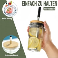 Vitever Bubble Tea pohár szett 475ml - Fehér üveg fedéllel, szívószállal 3
