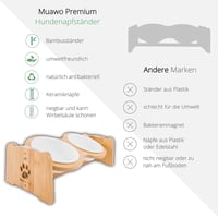 Petzy állítható magasságú kerámia etetőtál kutyáknak és macskáknak, bambusz állvánnyal, 350ml 9