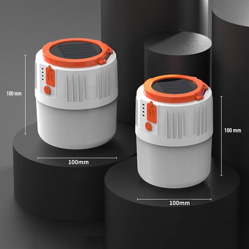 XVZ Napelemes LED Kempinglámpa - USB-s, Vízálló, 5 Fénymód, Powerbank - Fehér